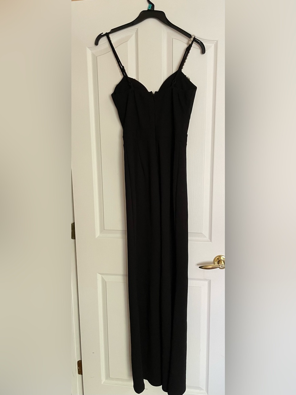 NWOT Rhinestones Crystals embellished Expensive Nights Jumpsuit tall long 34” M - Picture 6 of 13